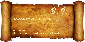 Borovszky Ilona névjegykártya