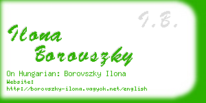 ilona borovszky business card